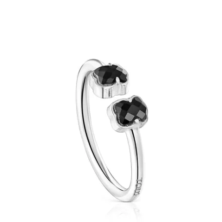 Outlet Anillo abierto de plata con ónix Mini Onix Anillos De Plata | Anillos Pequeños