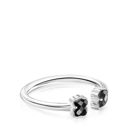 Outlet Anillo abierto de plata con ónix Mini Onix Anillos De Plata | Anillos Pequeños