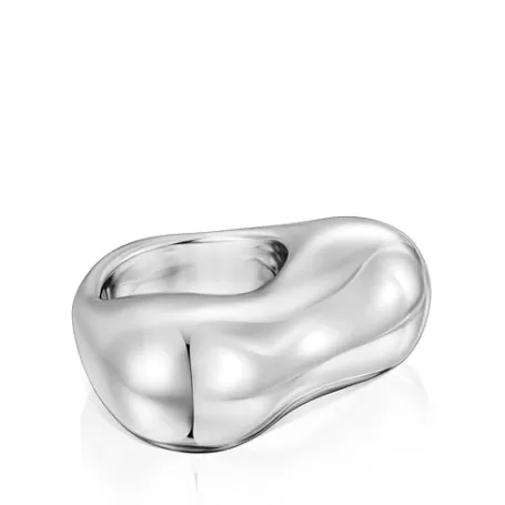 Online Anillo abombado de plata corazón Tabit Anillos De Plata | Anillos Grandes