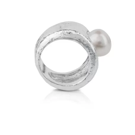 Sale Anillo de plata y perla cultivada Duna Anillos De Plata | Anillos Medianos