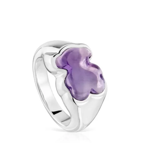 Shop Anillo sello oso de y amatista Bold Motif Anillos De Plata