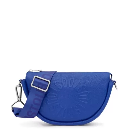 Shop Bandolera mediana de piel azul eléctrico Miranda Bandoleras | Bolsos De Piel