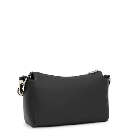 Sale Bandolera mediana negra y beige Amanda Bandoleras | Bolsos Hombro