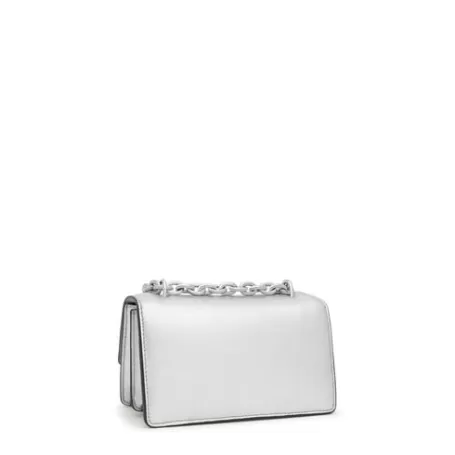 Outlet Bandolera pequeña plata Audree Leather Bandoleras | Bolsos De Piel