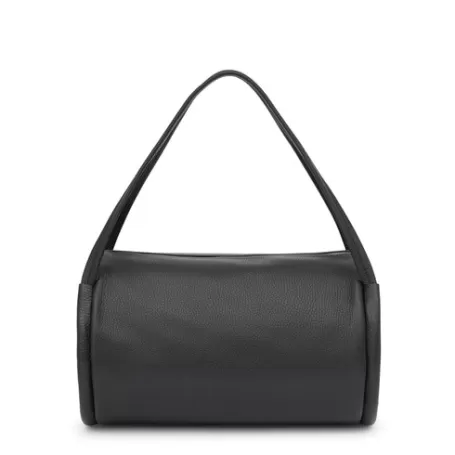 Outlet Bolso Duffle mediano de piel negra Miranda Bolsos De Piel