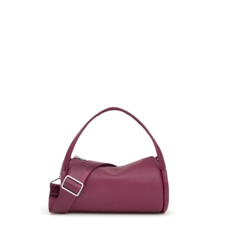 Outlet Bolso Duffle pequeño de piel burdeos Miranda Bolsos Hombro | Bolsos De Piel