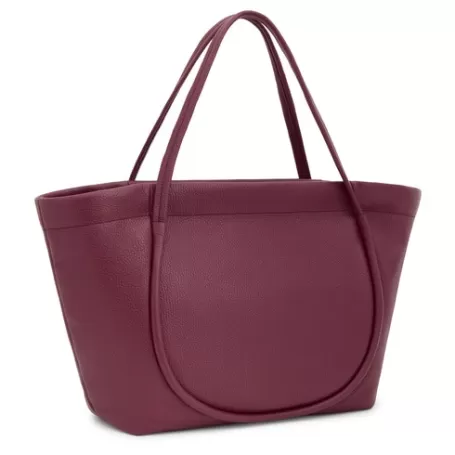 Online Capazo grande de piel burdeos Miranda Bolsos Hombro | Bolsos De Piel