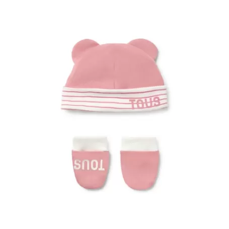 Cheap Conjunto de bebé gorro y manoplas Classic rosa Recien Nacido