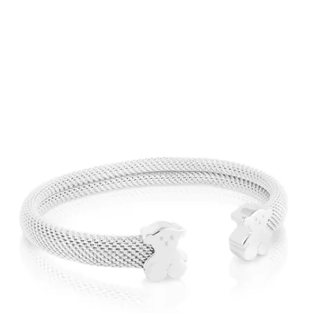 Store Esclava de plata Motivo oso Icon Mesh Pulseras De Plata | Esclavas