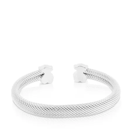 Store Esclava de plata Motivo oso Icon Mesh Pulseras De Plata | Esclavas