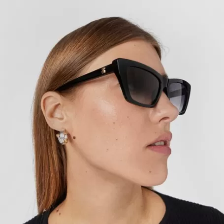 Cheap Gafas de sol Square Bear negro Gafas De Sol