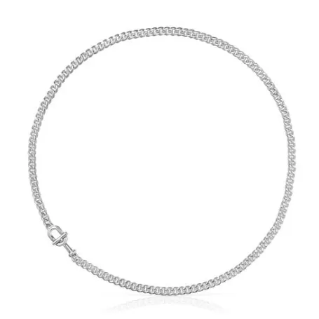 Outlet Gargantilla barbada de plata MANIFESTO 50 cm Collares De Plata | Gargantillas