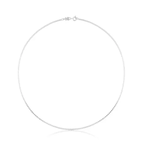 Discount Gargantilla de plata con anillas cuadradas, 45 cm Chain Collares De Plata | Gargantillas