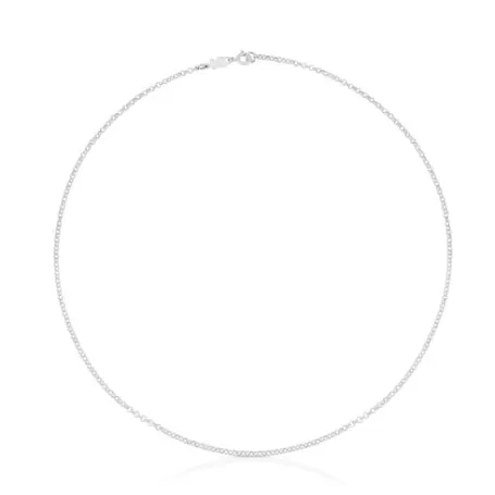 Online Gargantilla de plata con anillas redondas, 45 cm Chain Collares De Plata | Collares Cortos