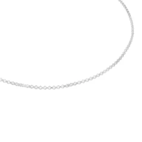 Online Gargantilla de plata con anillas redondas, 45 cm Chain Collares De Plata | Collares Cortos