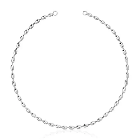 Outlet Gargantilla de con motivos bola 42 cm Hold Oval Collares De Plata | Collares Cortos