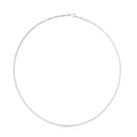 Cheap Gargantilla gruesa de plata con anillas, 60 cm Chain Collares De Plata | Gargantillas