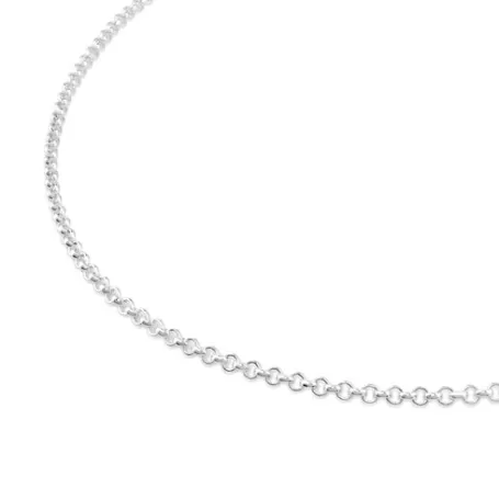 Cheap Gargantilla gruesa de plata con anillas, 60 cm Chain Collares De Plata | Gargantillas