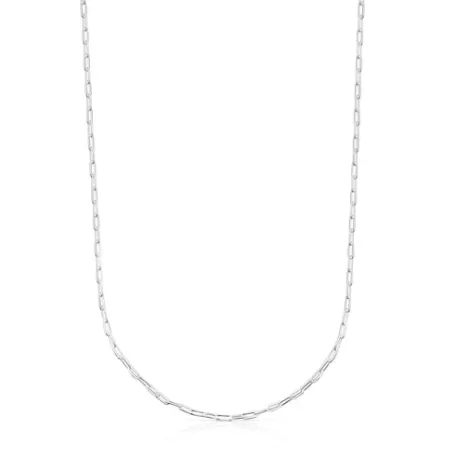 Store Gargantilla larga de plata con anillas ovales, 95 cm Chain Collares De Plata | Gargantillas