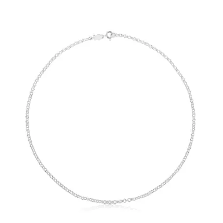 Hot Gargantilla mediana de plata con anillas, 40 cm Chain Collares De Plata | Gargantillas