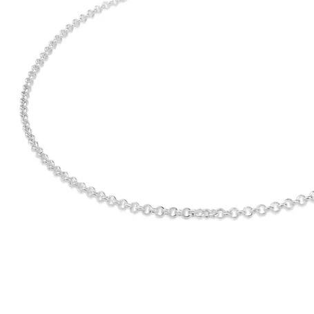 Hot Gargantilla mediana de plata con anillas, 40 cm Chain Collares De Plata | Gargantillas