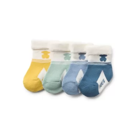 Cheap Pack de 4 pares de calcetines de bebé SSocks azul Zapatos Y Calcetines