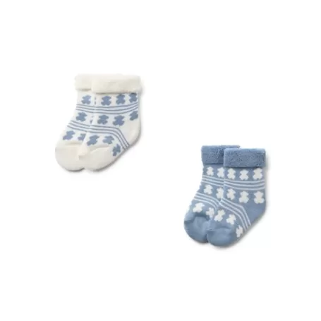 Shop Pack de 2 pares de calcetines de bebé SSocks azul Zapatos Y Calcetines