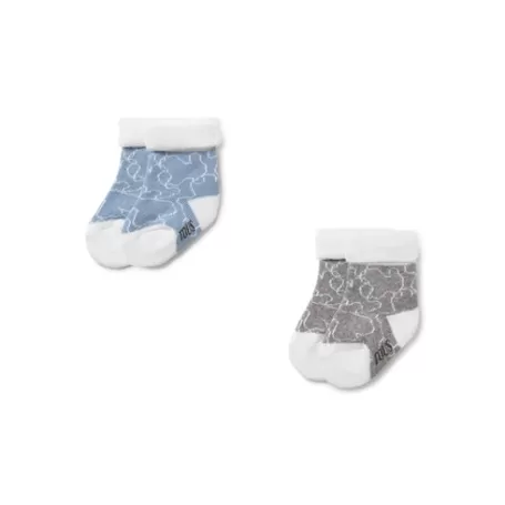 Fashion Pack de 2 pares de calcetines de bebé SSocks azul Zapatos Y Calcetines