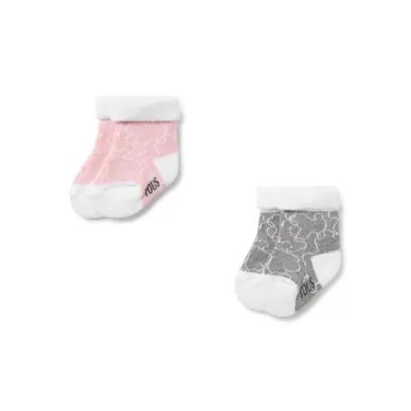 Outlet Pack de 2 pares de calcetines de bebé SSocks rosa Zapatos Y Calcetines