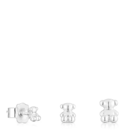 Shop Pack de pendientes de oso Bold Bear Pendientes De Plata | Pendientes Pequeños