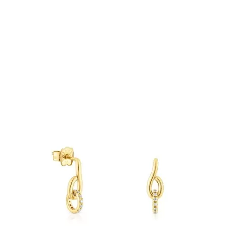 Cheap Pendientes anilla de oro con diamantes Bent Pendientes De Oro