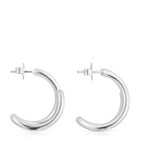 Sale Pendientes aro de plata Bent Pendientes De Plata | Pendientes Aro