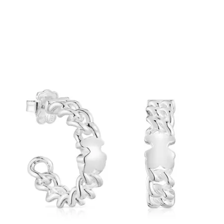 Discount Pendientes aro de plata motivo oso Bold Motif Pendientes De Plata | Pendientes Aro