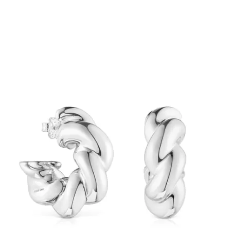 Clearance Pendientes de aro Twisted Pendientes De Plata | Pendientes Aro