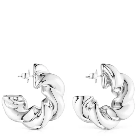 Clearance Pendientes de aro Twisted Pendientes De Plata | Pendientes Aro