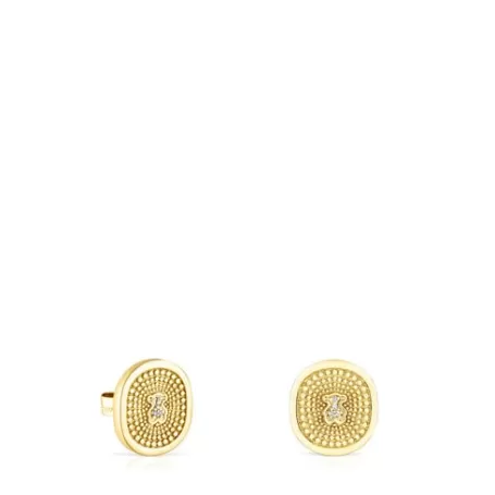 Best Sale Pendientes de con diamantes 0,02 ct Oursin Pendientes De Oro | Pendientes Pequeños