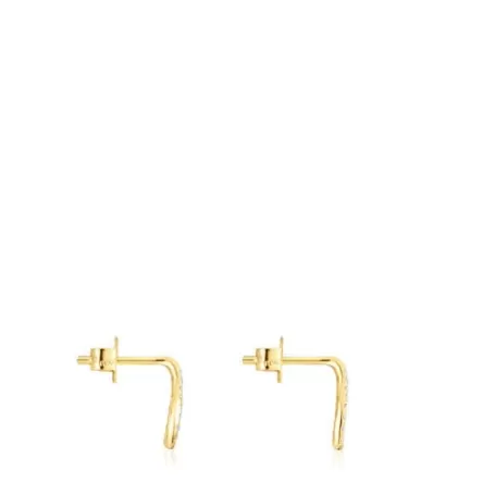 Clearance Pendientes de oro con diamantes Bent Pendientes De Oro | Pendientes Pequeños