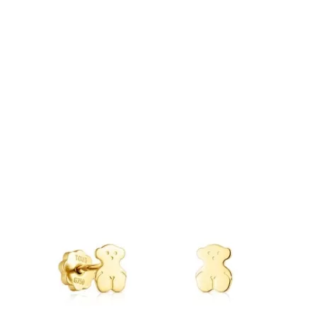 Cheap Pendientes de motivo oso 0,5cm. Baby Pendientes De Oro | Pendientes Pequeños