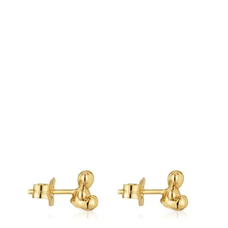 Flash Sale Pendientes de oro oso Bold Bear Pendientes De Oro | Pendientes Pequeños