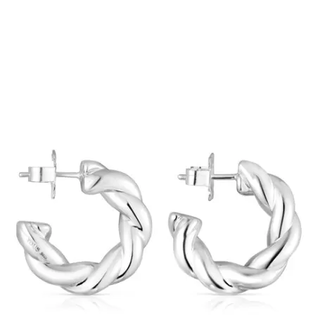 Sale Pendientes de plata Twisted Pendientes De Plata | Pendientes Aro