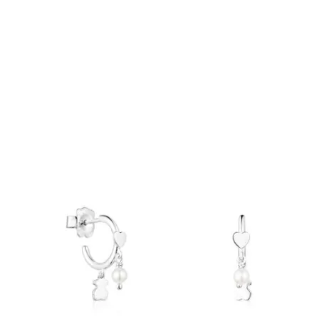 Hot Pendientes de plata y perlas Cool Joy Pendientes De Plata | Pendientes Aro