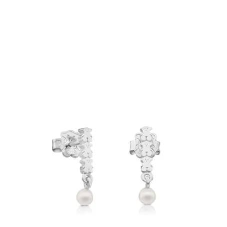 Store Pendientes de plata y perlas Straight Pendientes De Plata | Pendientes Con Perlas