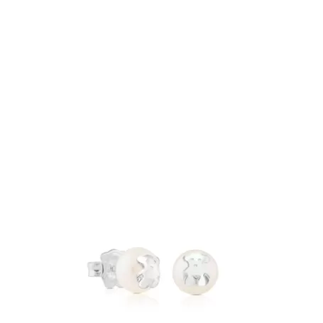 Discount Pendientes de plata y perlas Bear Pendientes De Plata | Pendientes Pequeños