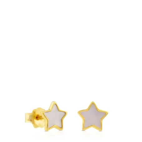 Discount Pendientes estrella de y nácar XXS Pendientes De Oro | Pendientes Pequeños