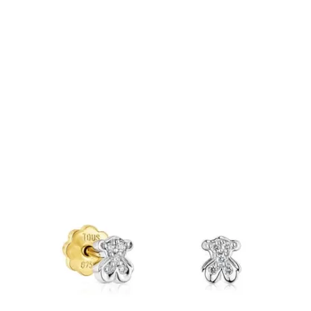 Cheap Pendientes oso de oro blanco y diamantes Puppies Pendientes Pequeños