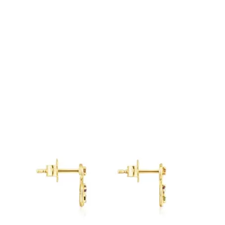 Best Sale Pendientes oso de oro y gemas Tsuri Pendientes De Oro | Pendientes Pequeños