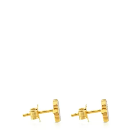 Outlet Pendientes oso de oro y nácar XXS Pendientes De Oro | Pendientes Pequeños