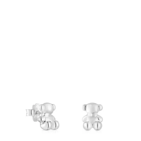 Cheap Pendientes oso de 10 mm Bold Bear Pendientes De Plata