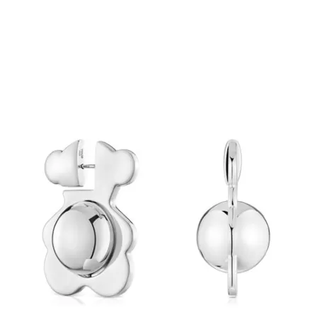 Clearance Pendientes oso de plata y motivo I-Bear Pendientes De Plata | Pendientes Con Perlas