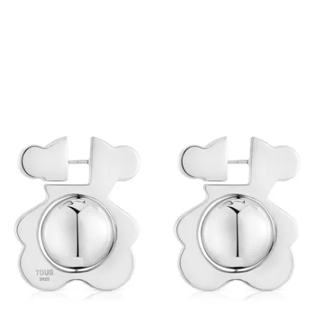 Clearance Pendientes oso de plata y motivo I-Bear Pendientes De Plata | Pendientes Con Perlas